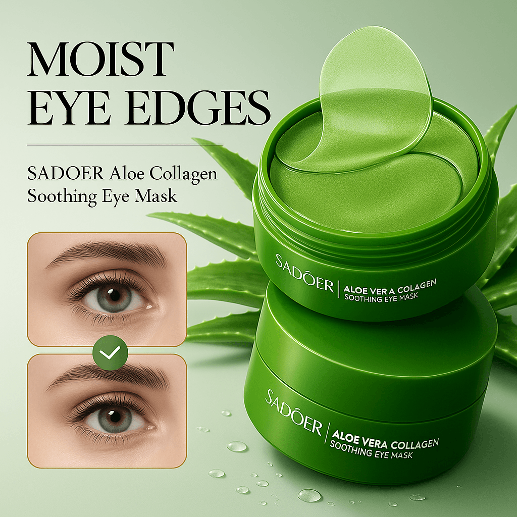 Sadoer Aloe Vera Collagen Eye Masks – Hydrating, Anti-Aging & Dark Circle Treatment Patches - ChicstyleX