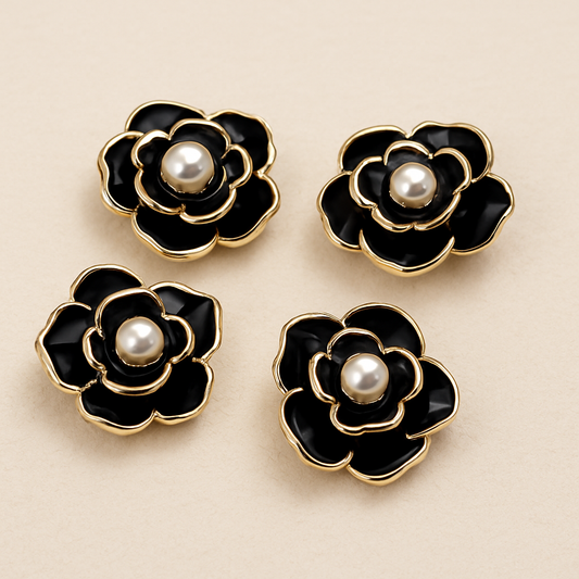 Enhanced Black Rose Brooch Collection