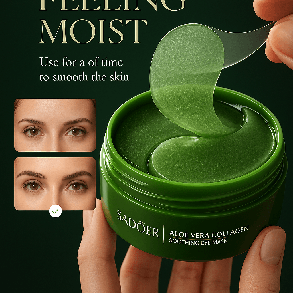 Sadoer Aloe Vera Collagen Eye Masks – Hydrating, Anti-Aging & Dark Circle Treatment Patches - ChicstyleX