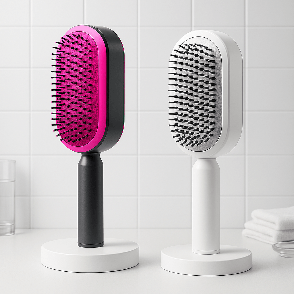 Self-Cleaning Hair Brush with 3D Air Cushion – Scalp Massage Comb for Pain-Free Detangling & Healthy Hair Growth - ChicstyleX