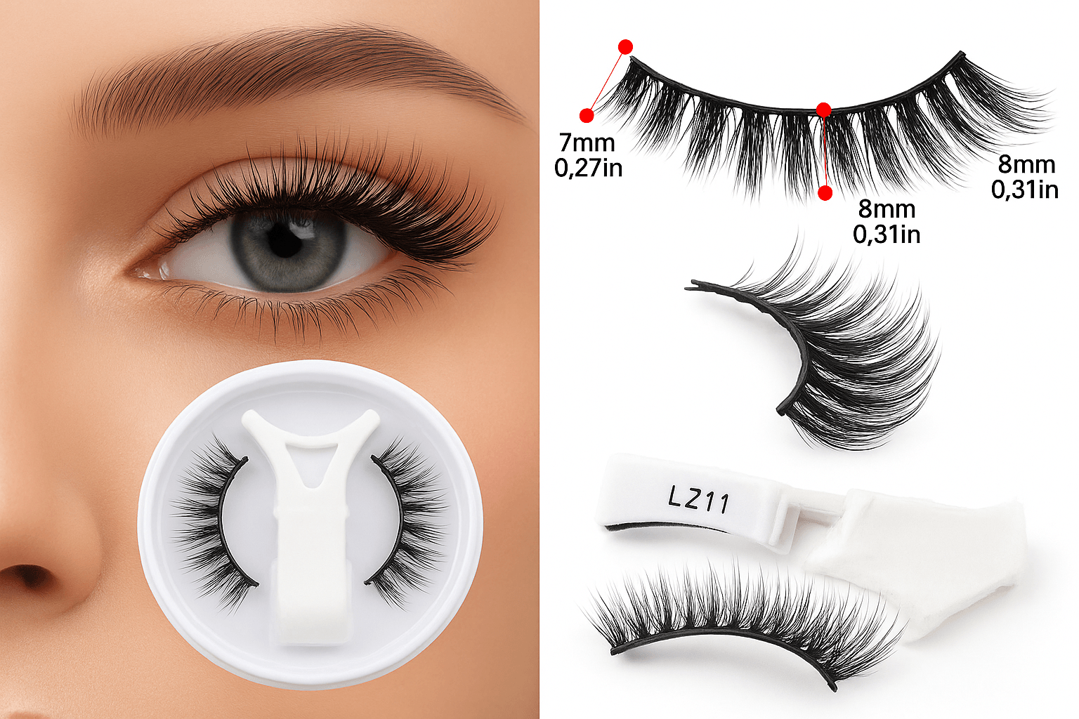 Magnetic Eyelashes Enhancer Kit – Long-Lasting Reusable Lashes with Applicator - ChicstyleX