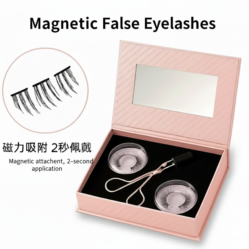 Magnetic Eyelashes Kit – No Glue, 3 Pairs Reusable Lashes with Curler & Gift Box - ChicstyleX