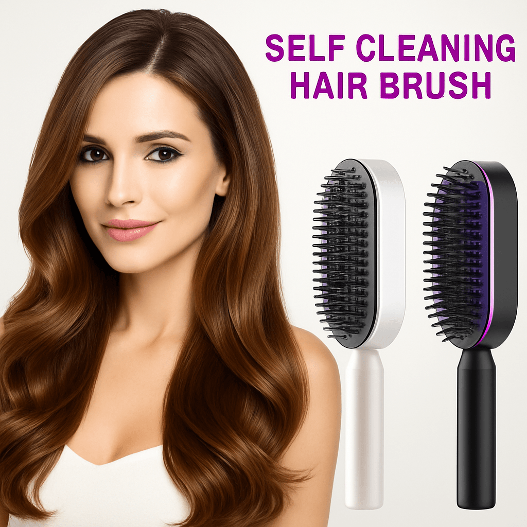 TressLockX™ Self-Cleaning Hair Brush with 3D Air Cushion – Scalp Massage Comb for Pain-Free Detangling & Healthy Hair Growth - ChicstyleX