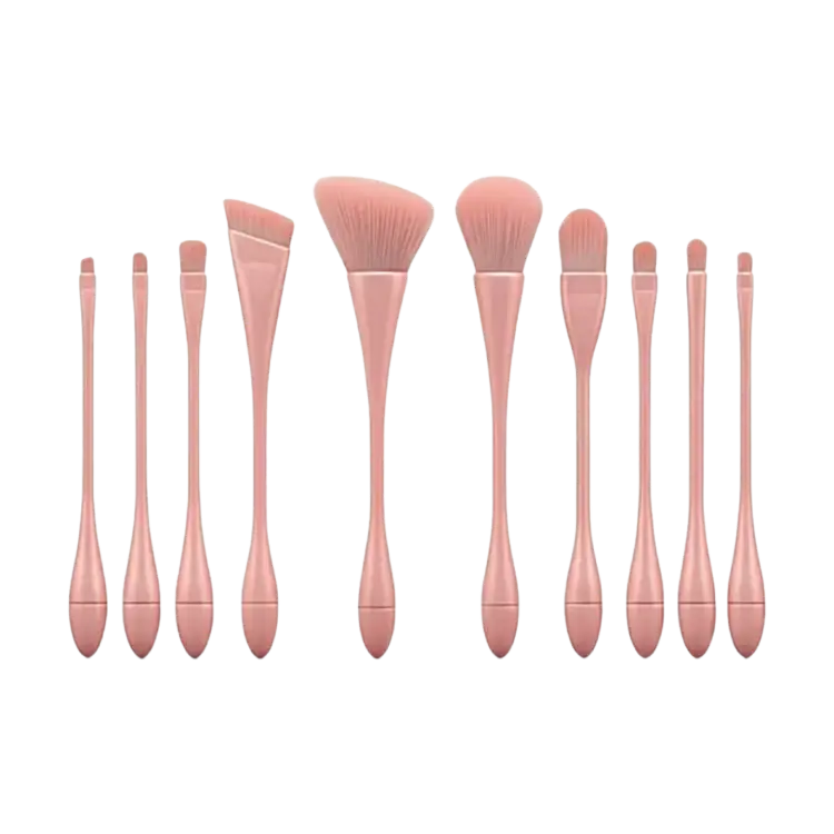 GlamLuxeX™ 10-Piece Pink Makeup Brush Set – Premium Nylon Bristles | Flawless Blending & Soft Application - ChicstyleX