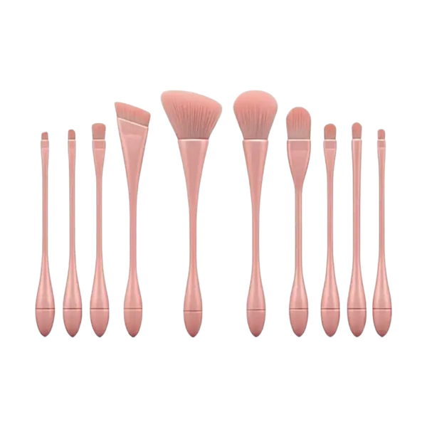 GlamLuxeX™ 10-Piece Pink Makeup Brush Set – Premium Nylon Bristles | Flawless Blending & Soft Application - ChicstyleX