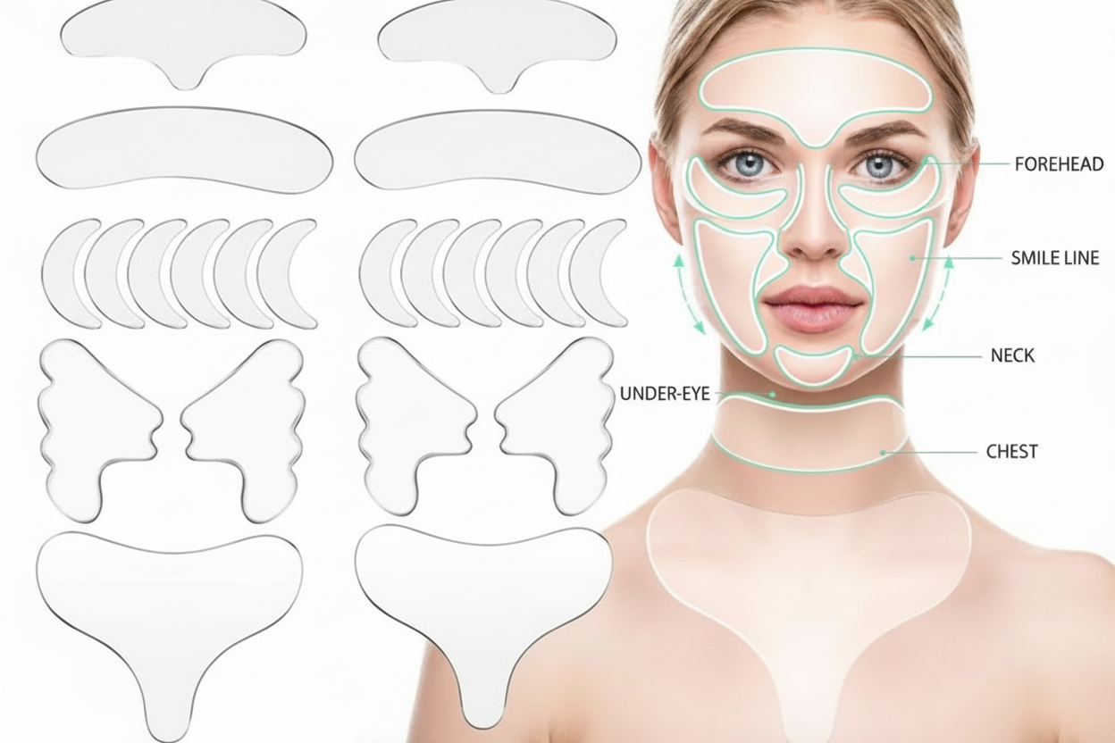 GlamLuxe™ Skinlift Silicone Beauty Patch Set: Reusable Firming Pads for Wrinkles, Neck & Chest - ChicstyleX