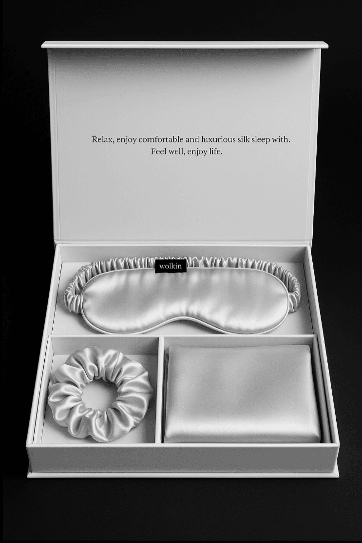 Silk Sleep Gift Set – Pillowcase, Eye Mask & Scrunchie in Elegant Gift Box - ChicstyleX