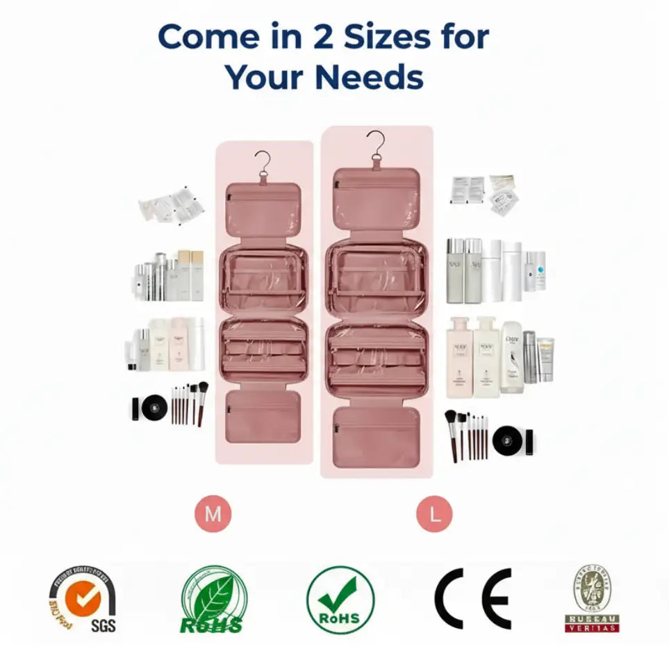 GlamLuxeX™ Waterproof Flannel Cosmetic Bag – Large-Capacity Travel Makeup Organizer - ChicstyleX