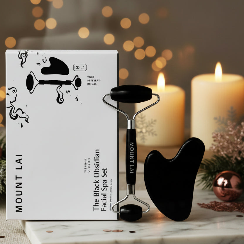 ChicSetX™ Obsidian Spa - Jade Face Roller & Gua Sha Set, Traditional Chinese Facial Massage Tools for Glowing, Sculpted Skin  Beauty Tools ChicstyleX.