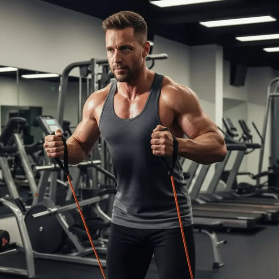 CoreVibeX™ Cloth-Cover Resistance Bands Set (12–50 lbs) – Anti-Break Fitness Pull Rope for Strength Training, Stretching & Home Gym Workout - ChicstyleX