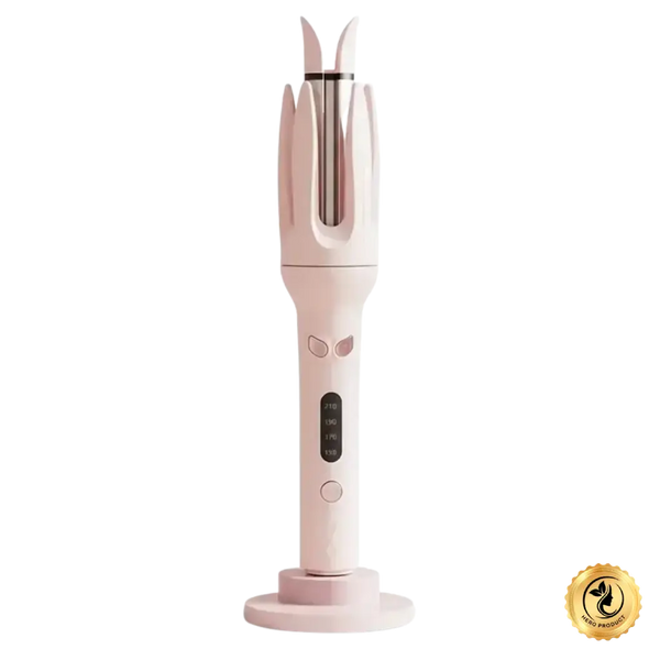 Pink hair straightener on a white background