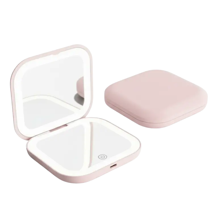 GlamLuxeX™ Compact LED Makeup Mirror – Portable Lighted Mirror with 1X/3X Magnification - ChicstyleX