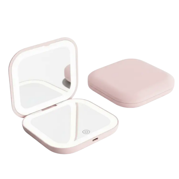 GlamLuxeX™ Compact LED Makeup Mirror – Portable Lighted Mirror with 1X/3X Magnification - ChicstyleX