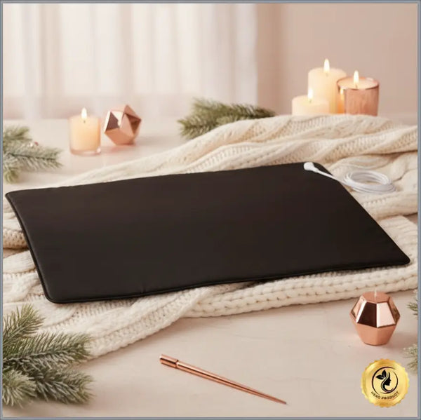 CoreVibeX™  GroundLuxe Conductive Leather Yoga Mat – Grounding PU Mat with Earthing Technology & Skin Analyzer
