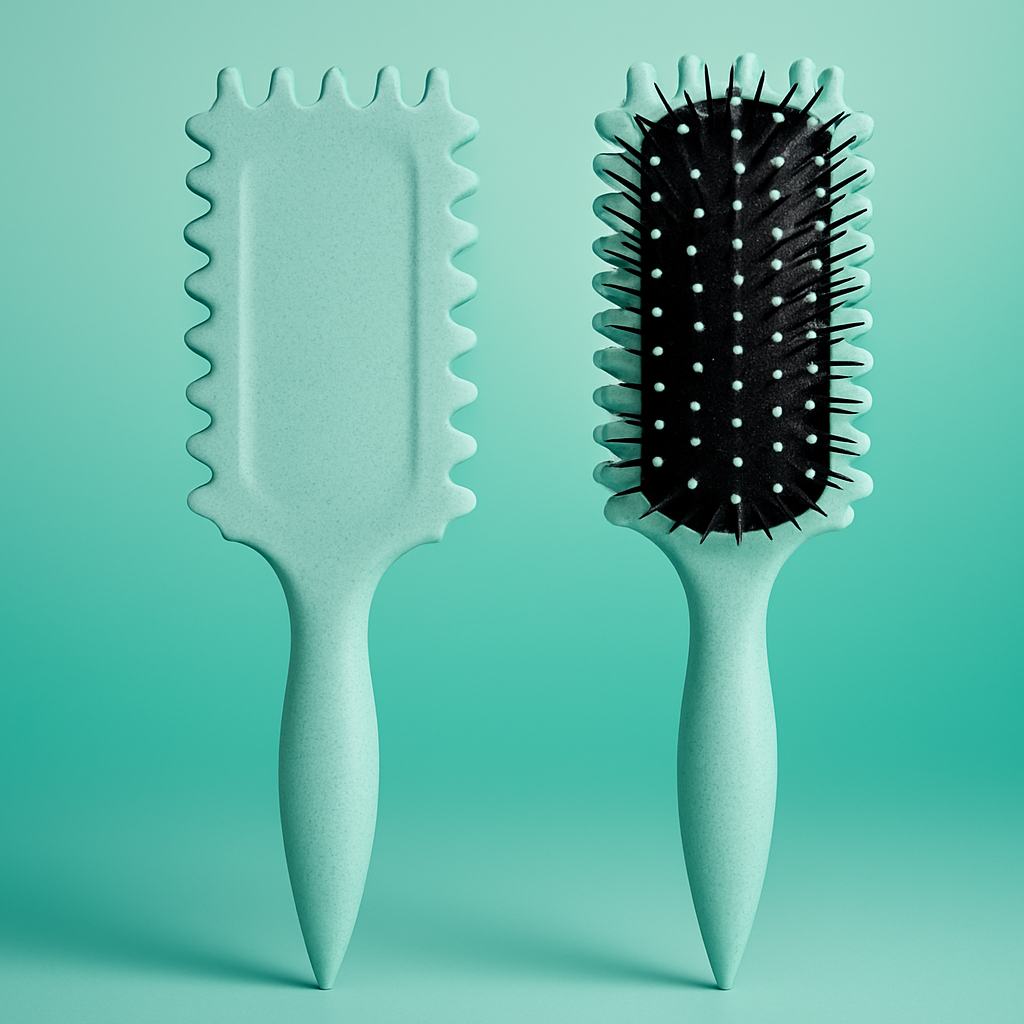Mint Green Hair Brush with Gradient Background