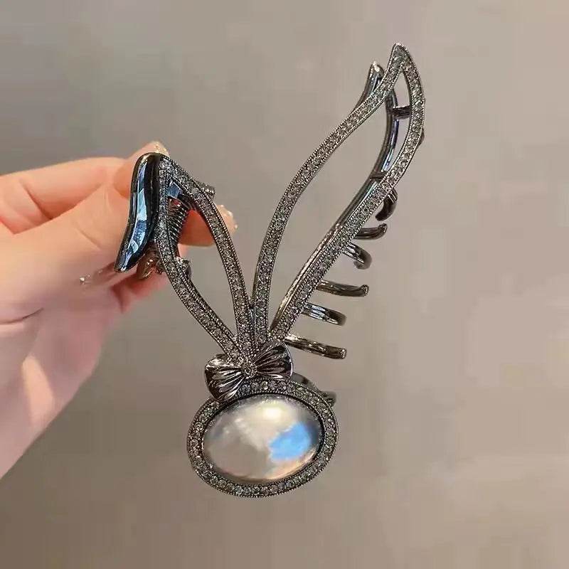 Rose Floral Butterfly Hair Claw Clip with Tassel – Chic Hair Accessory for Women - ChicstyleX