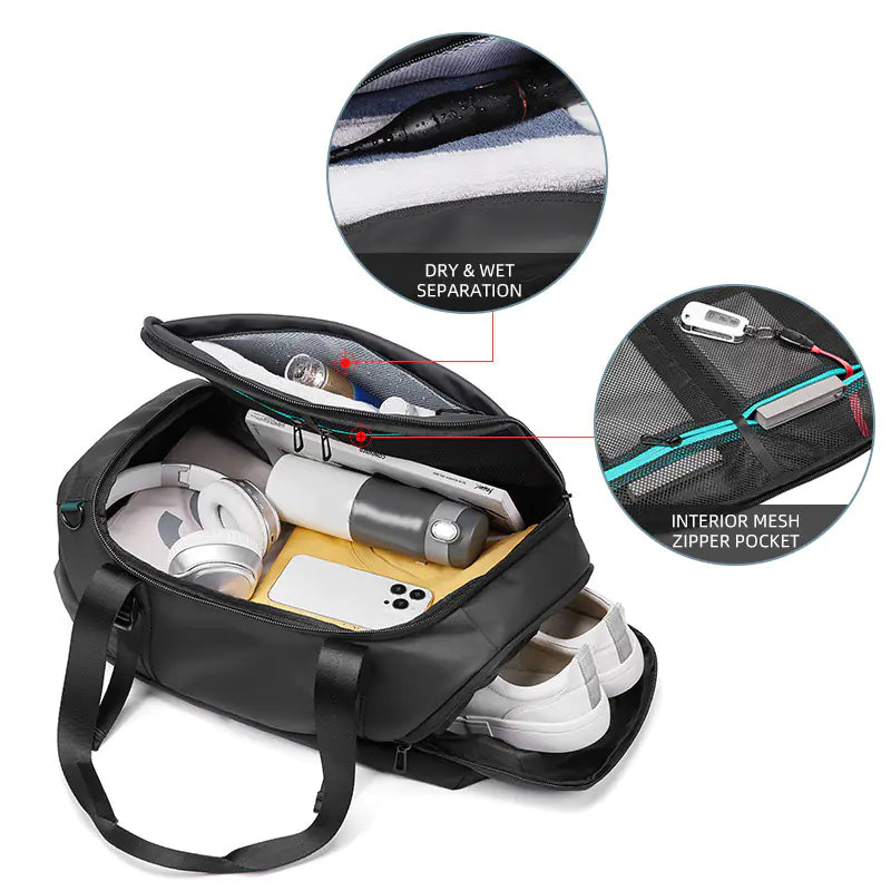 CoreVibeX™ Multifunctional Waterproof Gym Shoulder Bag– 55L Large Capacity Fitness Travel Duffel for Men & Women - ChicstyleX