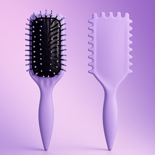 Purple Hair Brush with Gradient Background