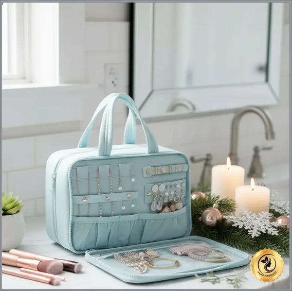 GlamLuxeX™ Waterproof Flannel Cosmetic Bag – Large-Capacity Travel Makeup Organizer