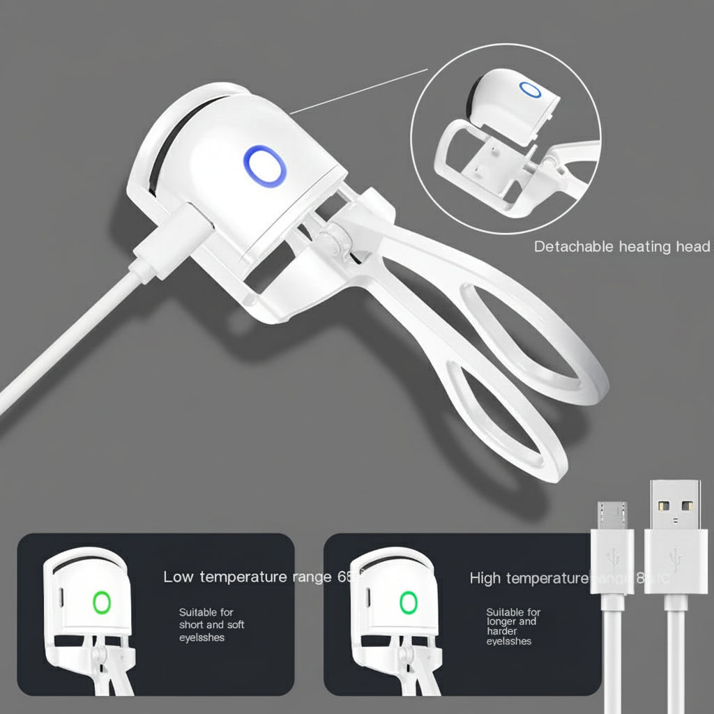 GlamLuxeX™ Electric Eyelash Curler – USB Rechargeable Heated Eyelash Styling Tool - ChicstyleX