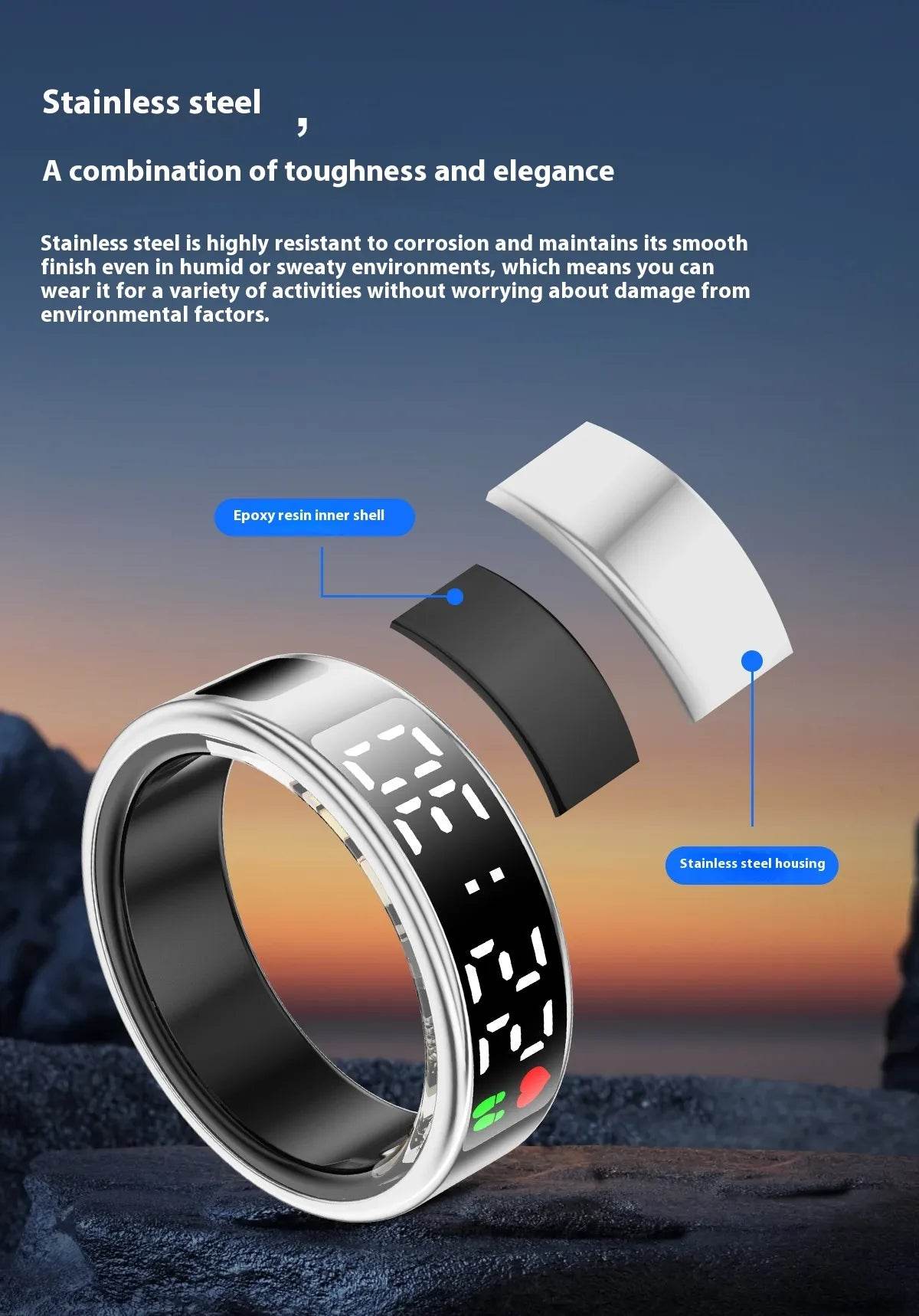 Smart Touchscreen Ring – Flip Design Health Tracker with Gesture Control & Wearable Tech - ChicstyleX