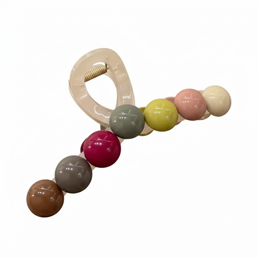 TressLockX™ RetroBead Geometric Hair Claw Clip – Trendy Retro Crab Hair Accessory for Effortless Style - ChicstyleX