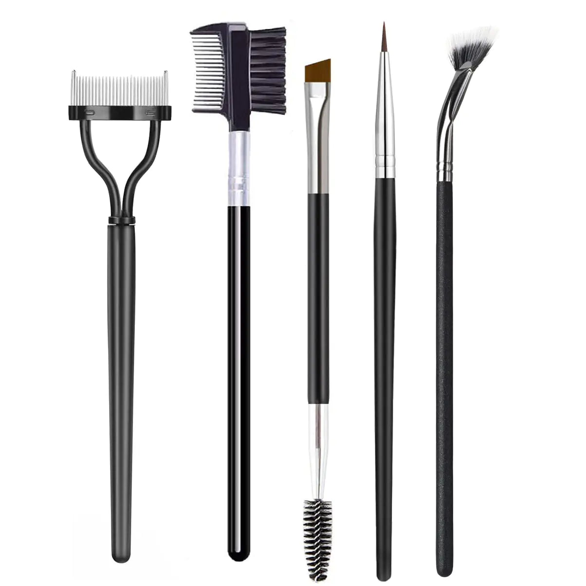 GlamLuxeX™ Professional Lash & Brow Makeup Tool Set with Eyelash Curler, Eyebrow Brushes & Precision Beauty Tools - ChicstyleX