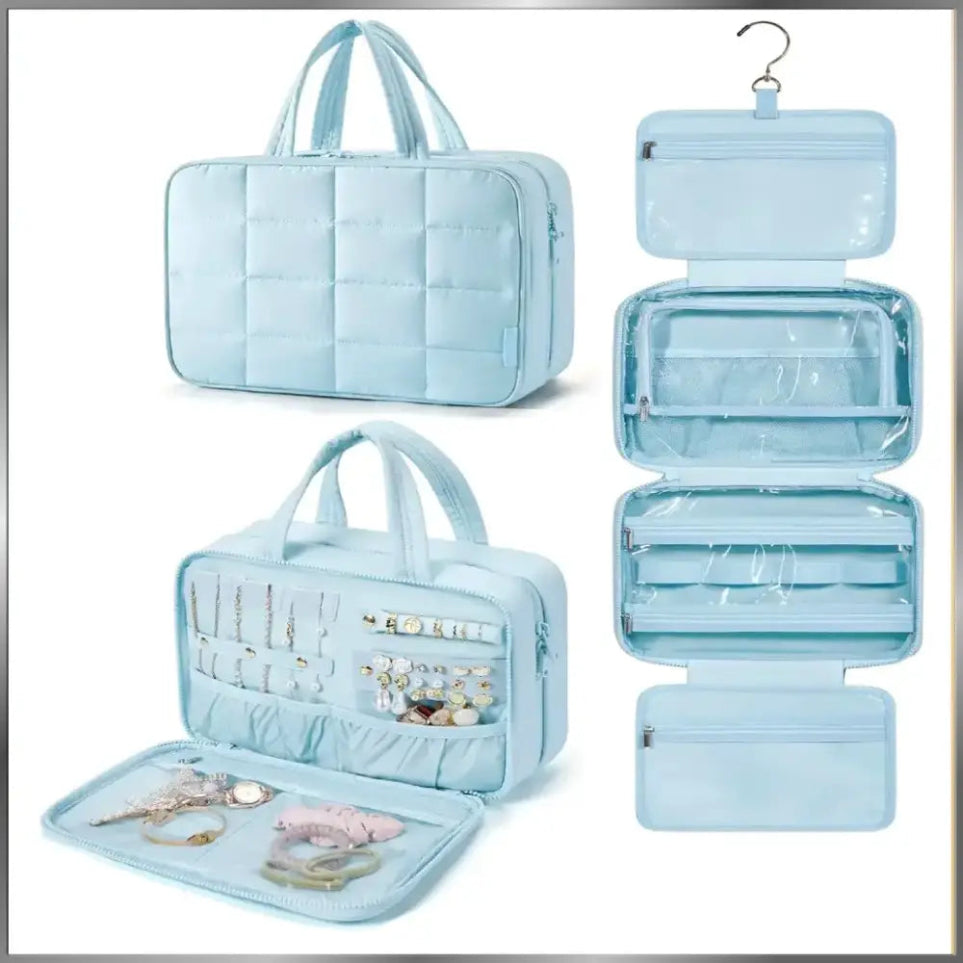 GlamLuxeX™ Waterproof Flannel Cosmetic Bag – Large-Capacity Travel Makeup Organizer - ChicstyleX