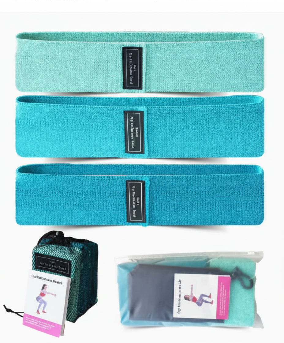 CoreVibeX™ Fabric Resistance Bands – Premium Elastic Fitness Bands for Glutes, Yoga & Strength Training - ChicstyleX