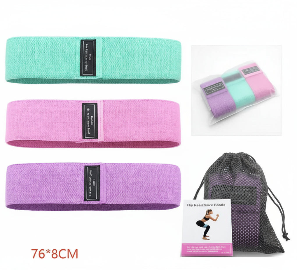 CoreVibeX™ Fabric Resistance Bands – Premium Elastic Fitness Bands for Glutes, Yoga & Strength Training - ChicstyleX